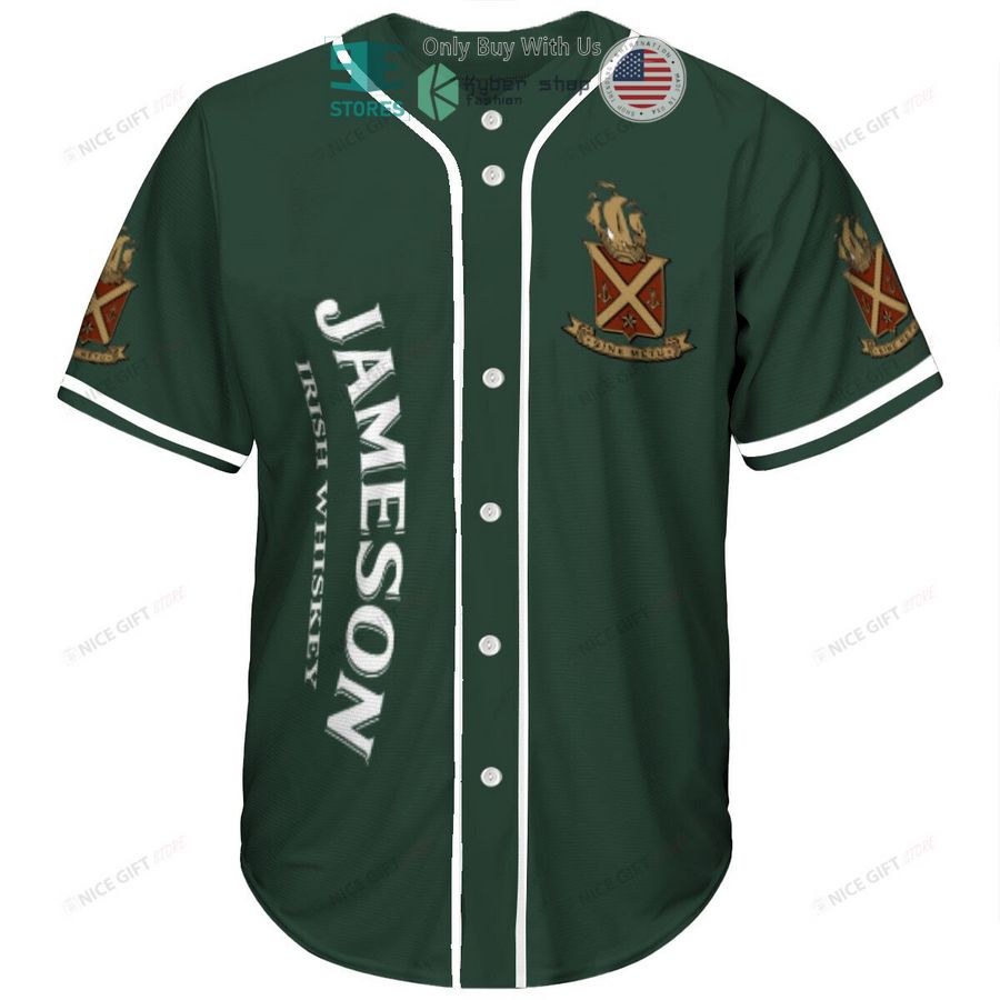 god first family second then jameson irish whiskey green baseball jersey 2 43037