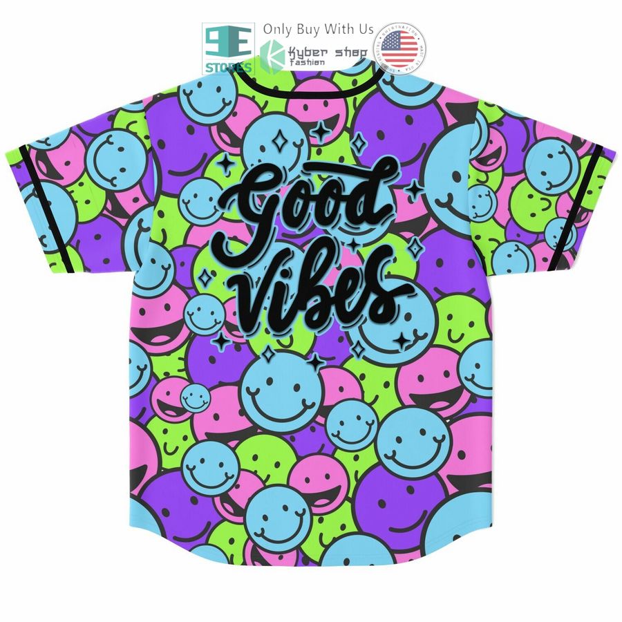 good vibes only smile emoji baseball jersey 2 87481