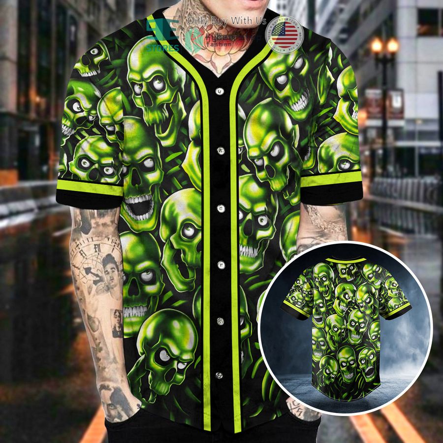 green pile skull baseball jersey 2 68673