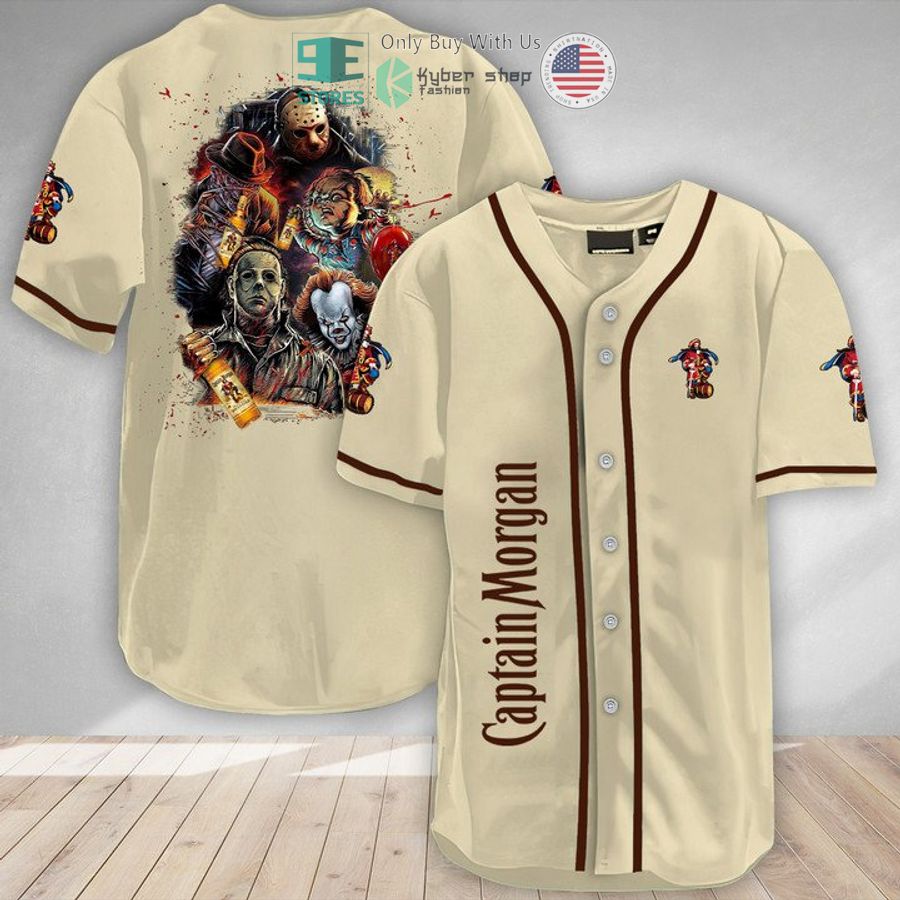 halloween horror characters captain morgan baseball jersey 1 42533