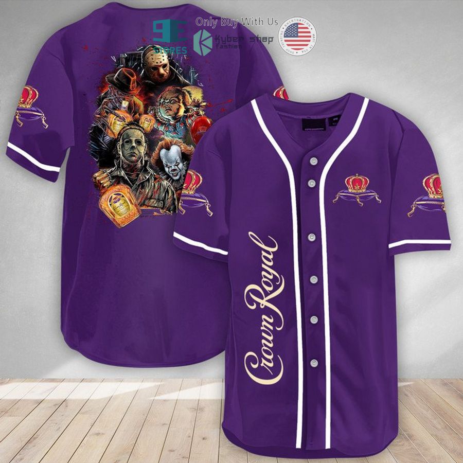 halloween horror characters crown royal baseball jersey 1 25387