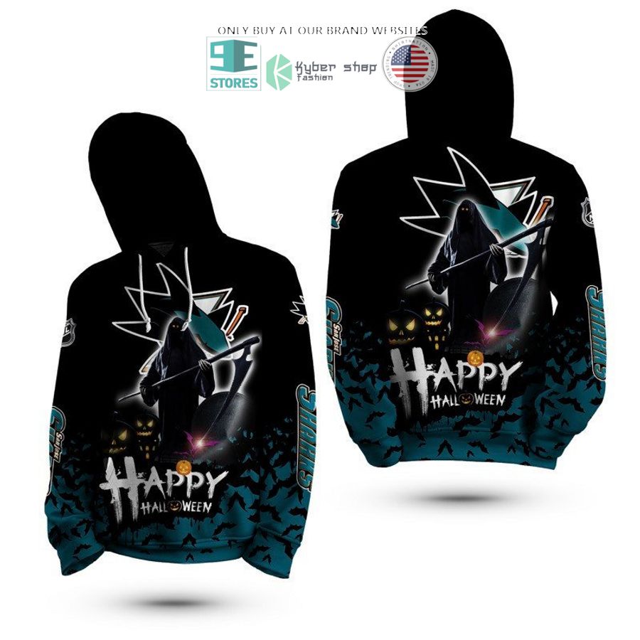 happy halloween grim reaper san jose sharks 3d shirt hoodie 2 11922