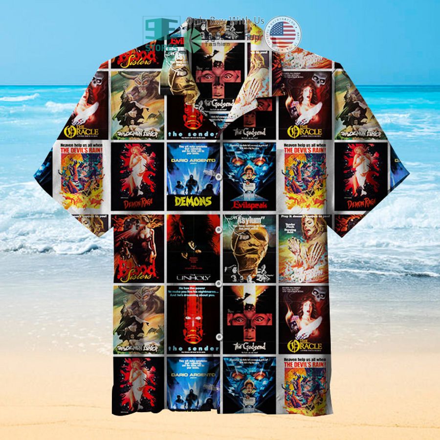 horror demons monster vintage trash movie posters hawaiian shirt 1 12204