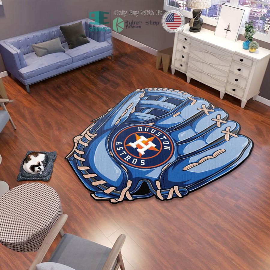 houston astros baseball glove blue shaped rug 1 71960