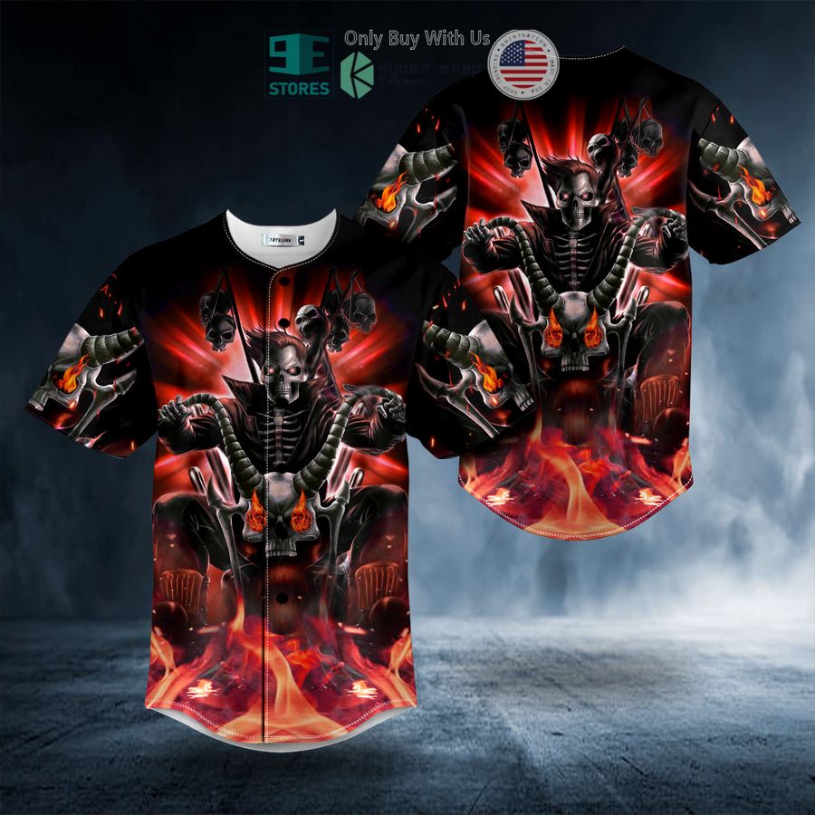 hunter killer biker fire racer skull baseball jersey 1 69365