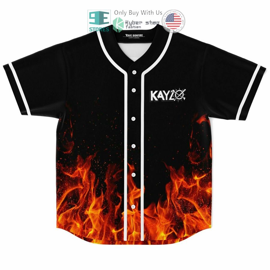 kayzo burn it down 24 fire black baseball jersey 1 14884