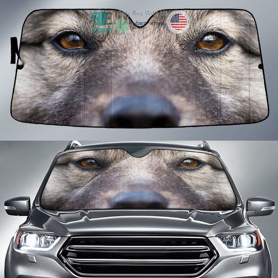 keeshond eyes car sun shade 1 18953