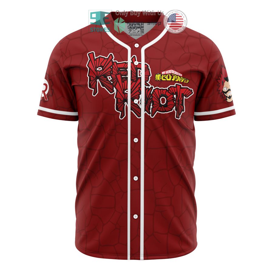 kirishima red riot my hero academia baseball jersey 1 87209