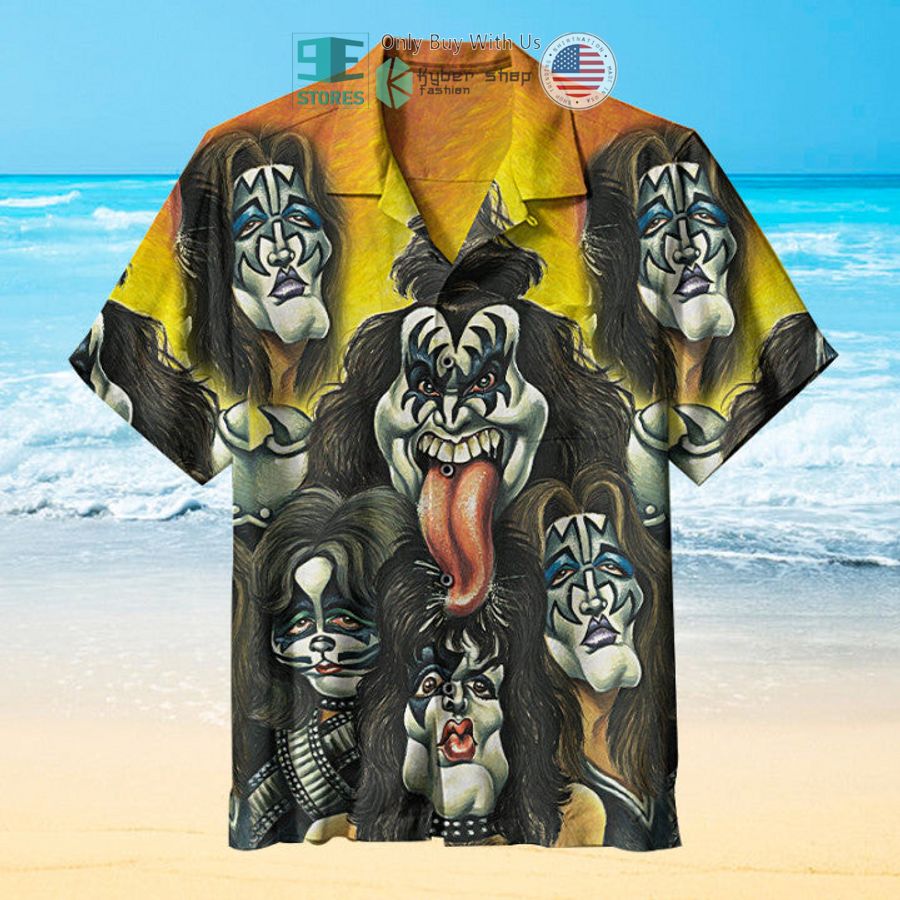 kiss art hawaiian shirt 1 61402