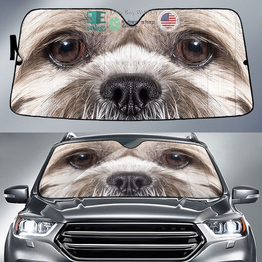 lhasa apsos eyes car sun shade 1 19215