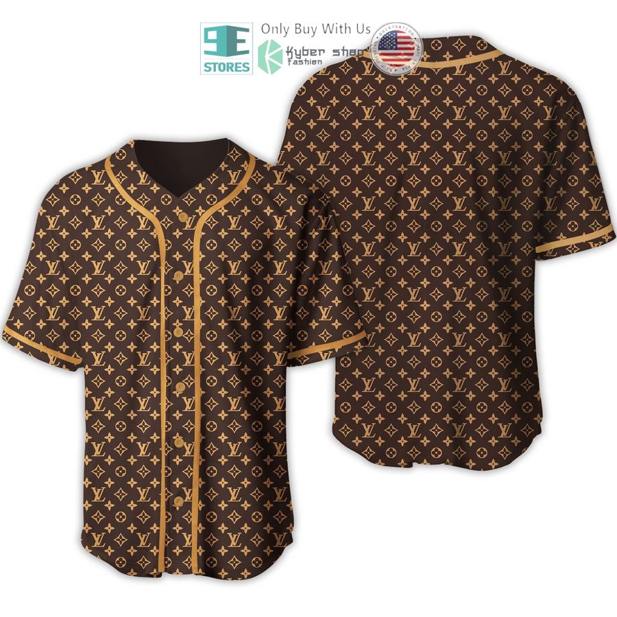 louis vuittion luxury brand lv brown baseball jersey 1 69112