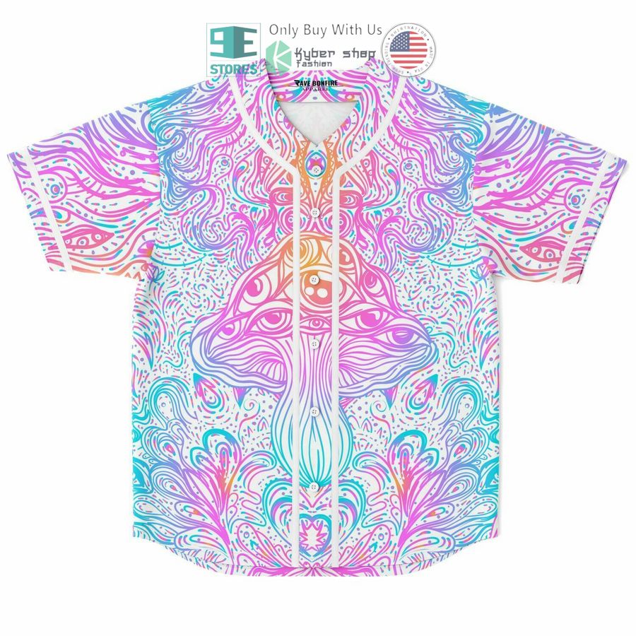 magic mushroom psychedelic art baseball jersey 1 11972