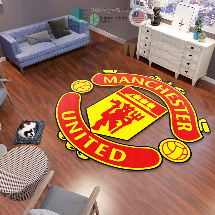 manchester united logo shaped rug 1 67783