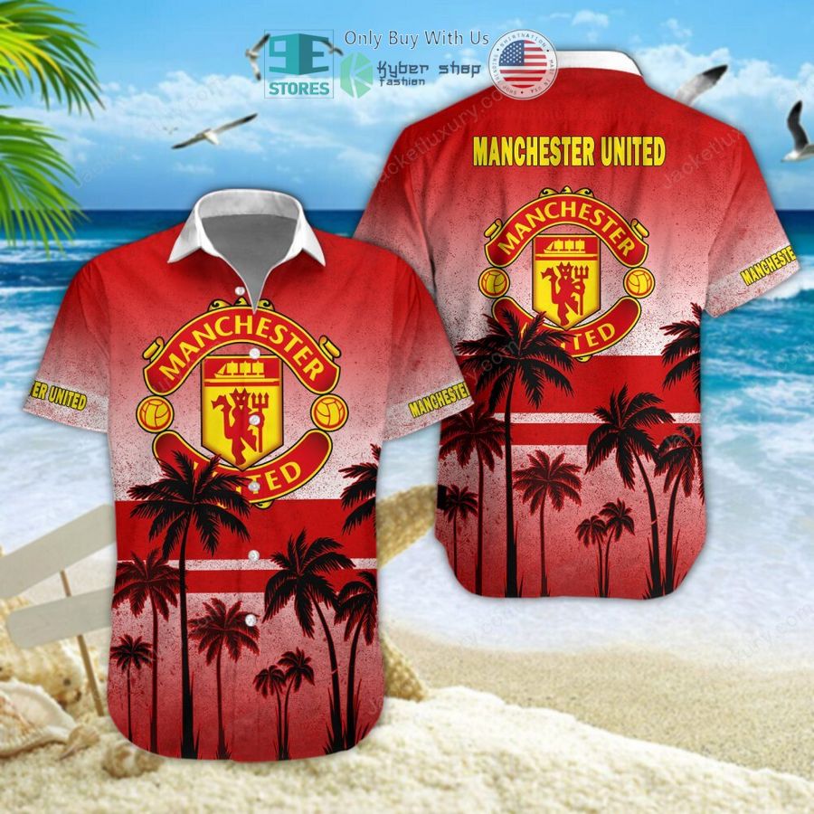 manchester united palm tree hawaiian shirt shorts 1 54585