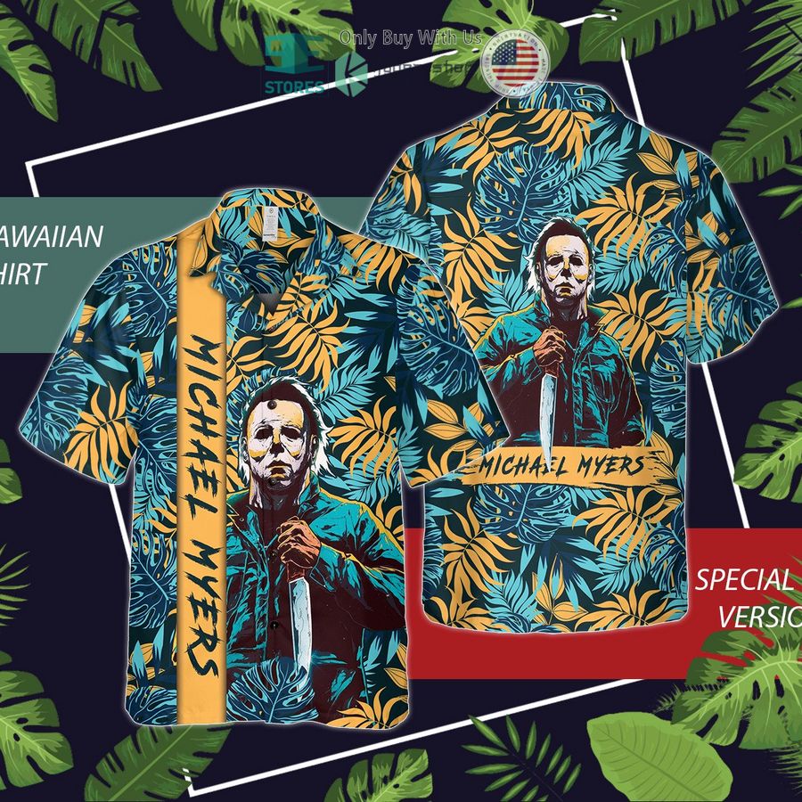 micheal myers tropical leaves hawaiian shirt 1 4981