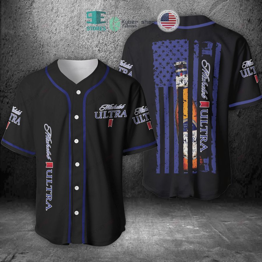 michelob ultra united states flag black blue baseball jersey 1 84575