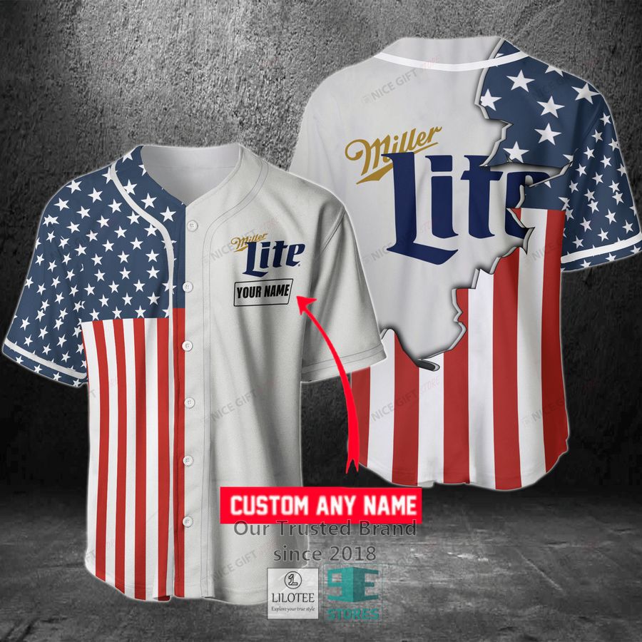 miller lite your name us flag baseball jersey 1 65477