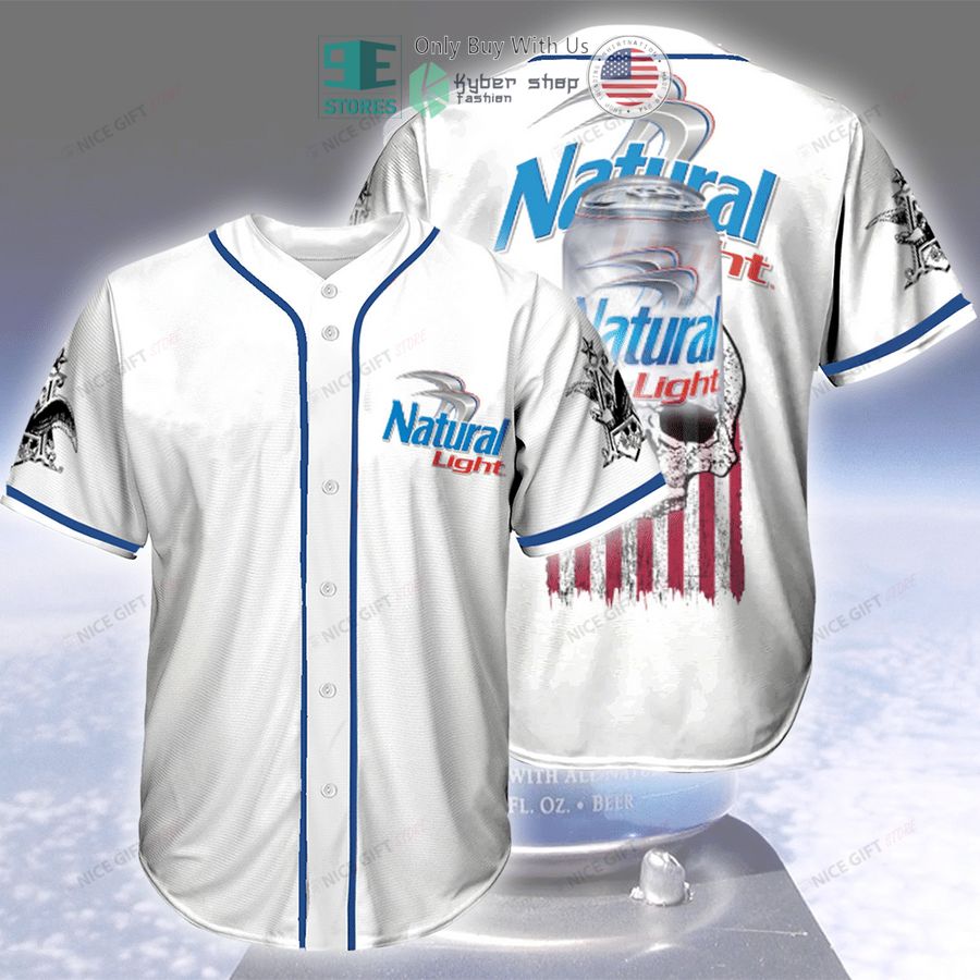 natural light skull united states flag white baseball jersey 1 10285