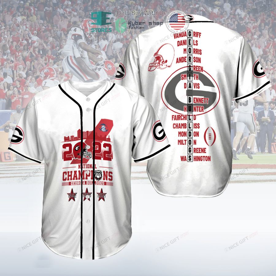 ncaa georgia bulldogs 2022 national champions white baseball jersey 1 85878