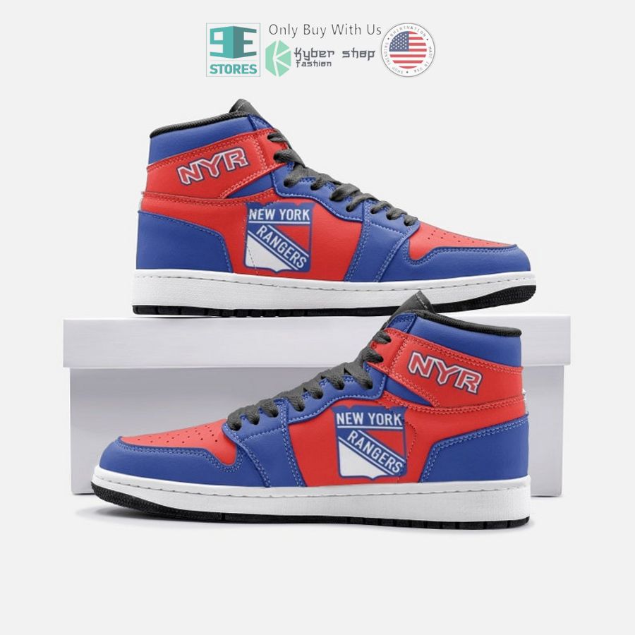 new york rangers logo air jordan high top shoes 1 69114