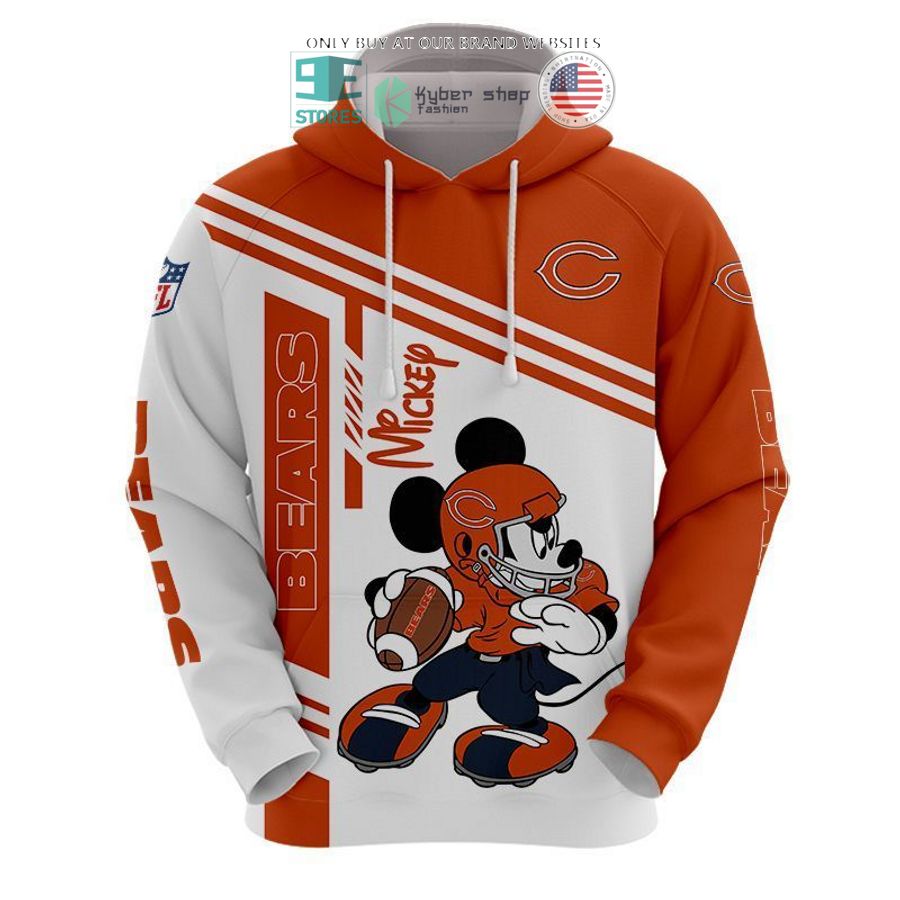 nfl chicago bears mickey mouse white orange shirt hoodie 1 28146