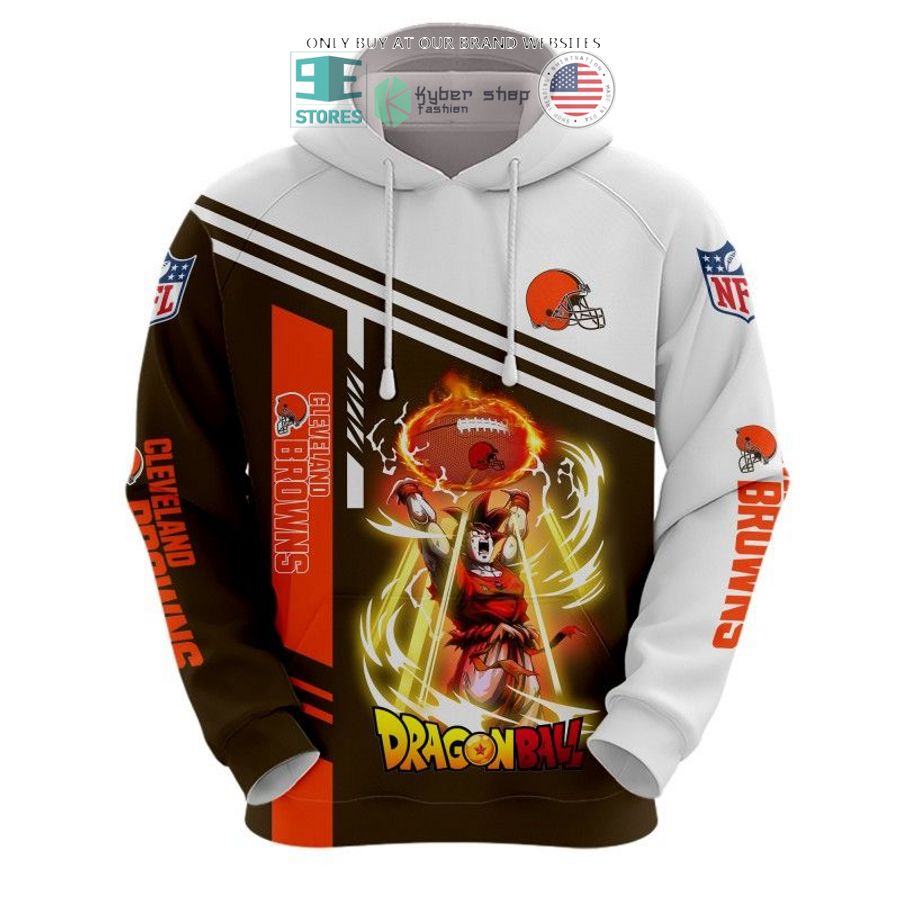 nfl dragon ball super super heroes cleveland browns white black 3d shirt hoodie 2 25283