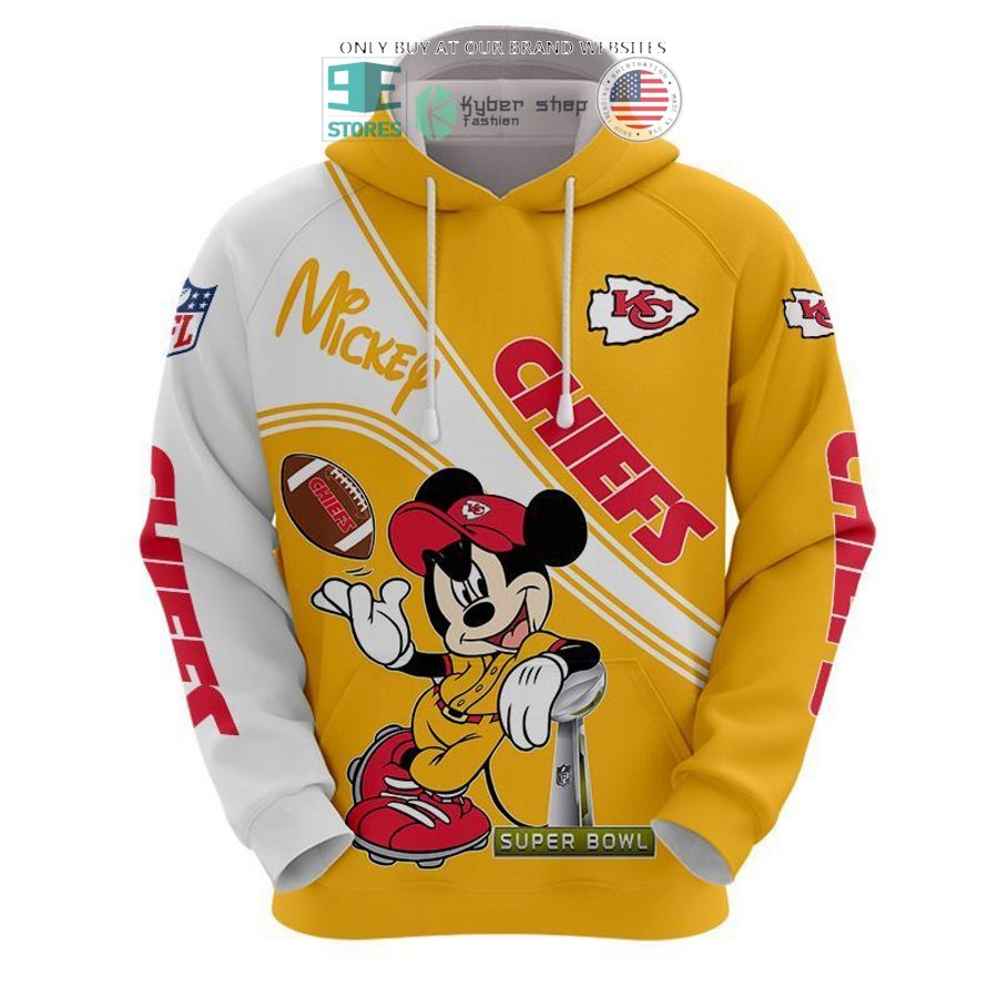 nfl kansas city chiefs mickey mouse yellow white shirt hoodie 1 16975