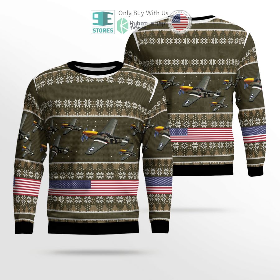 north american p 51 mustang christmas sweater sweatshirt 1 16007