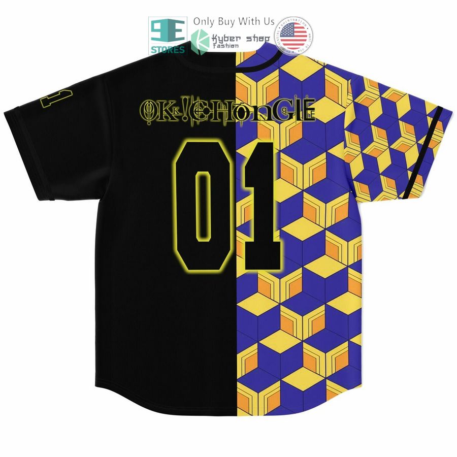 ok chongie tomioka giyuu black yellow baseball jersey 2 7924