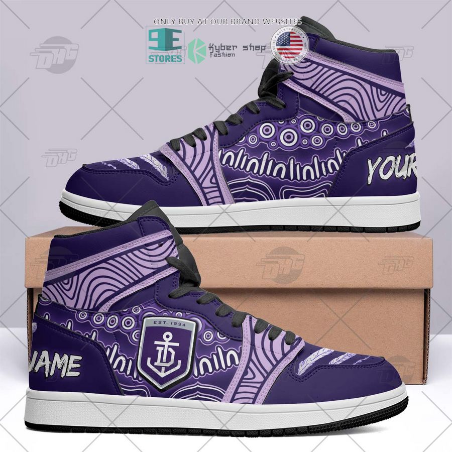 personalized afl fremantle dockers indigenous air jordan high top shoes 1 14992