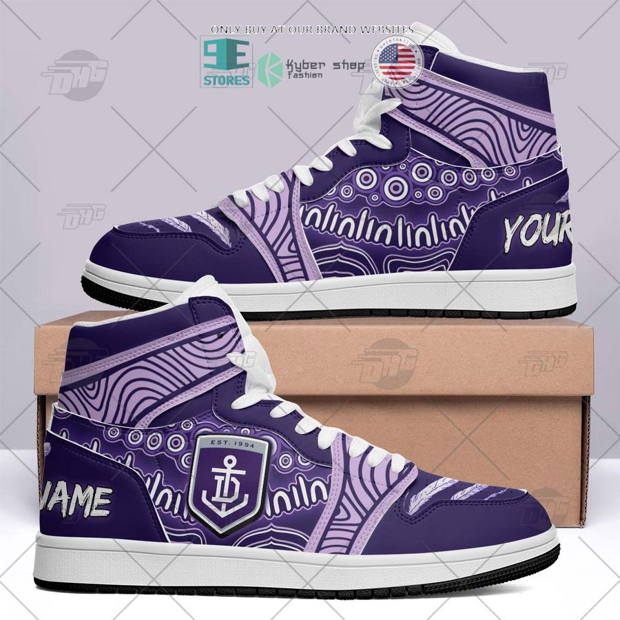 personalized afl fremantle dockers indigenous air jordan high top shoes 2 96699