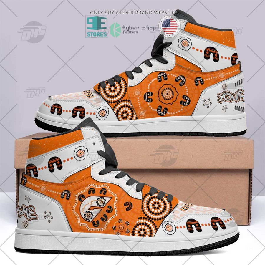 personalized afl gws giants indigenous air jordan high top shoes 1 9776