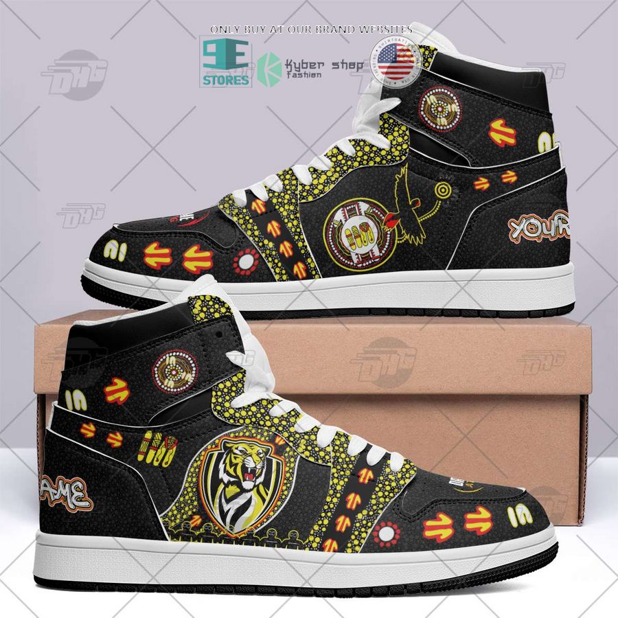 personalized afl richmond tigers indigenous air jordan high top shoes 2 50982