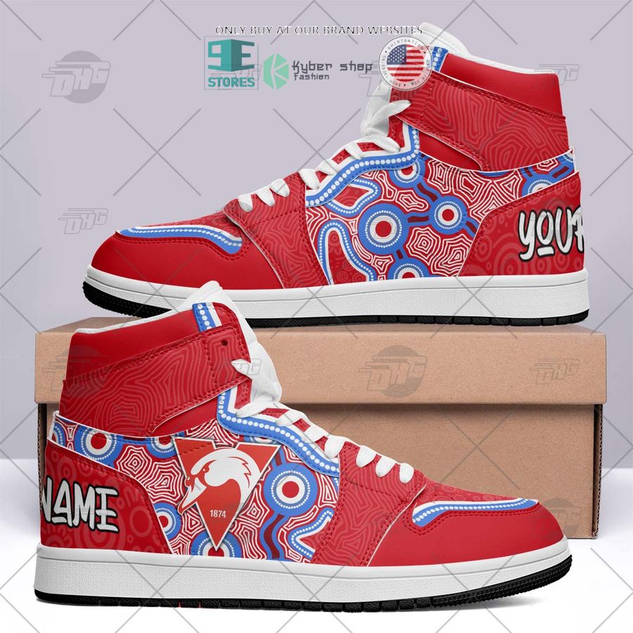 personalized afl sydney swans indigenous air jordan high top shoes 2 59375