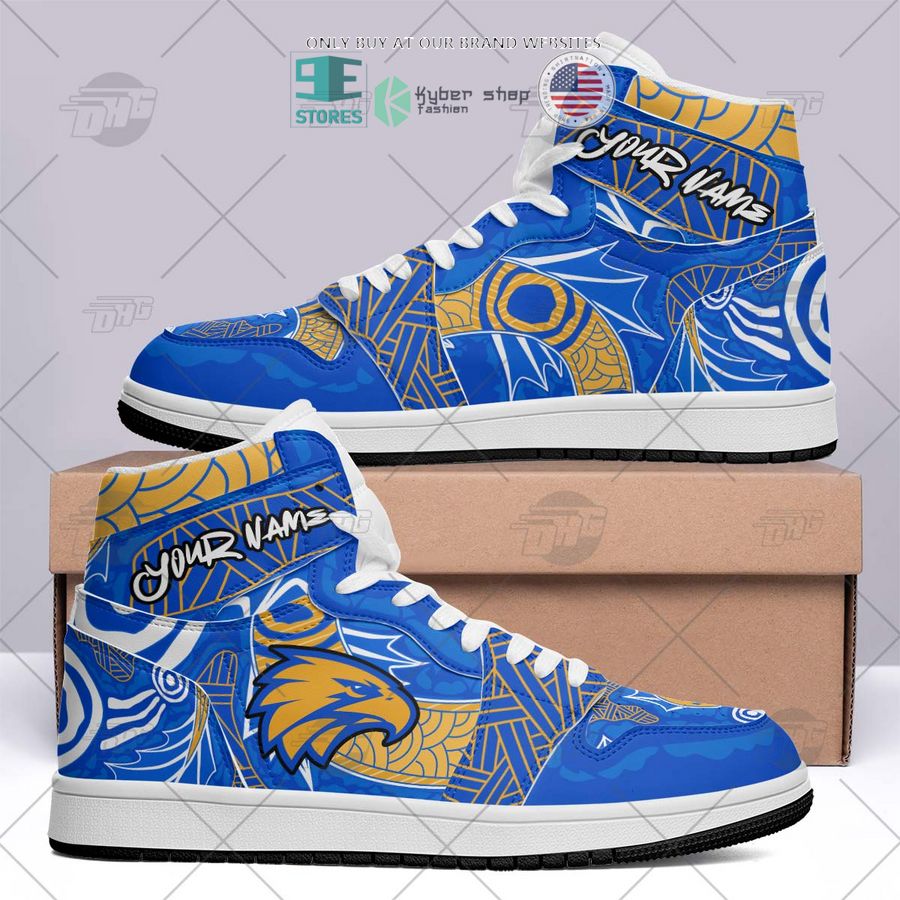 personalized afl west coast eagles indigenous air jordan high top shoes 2 4360