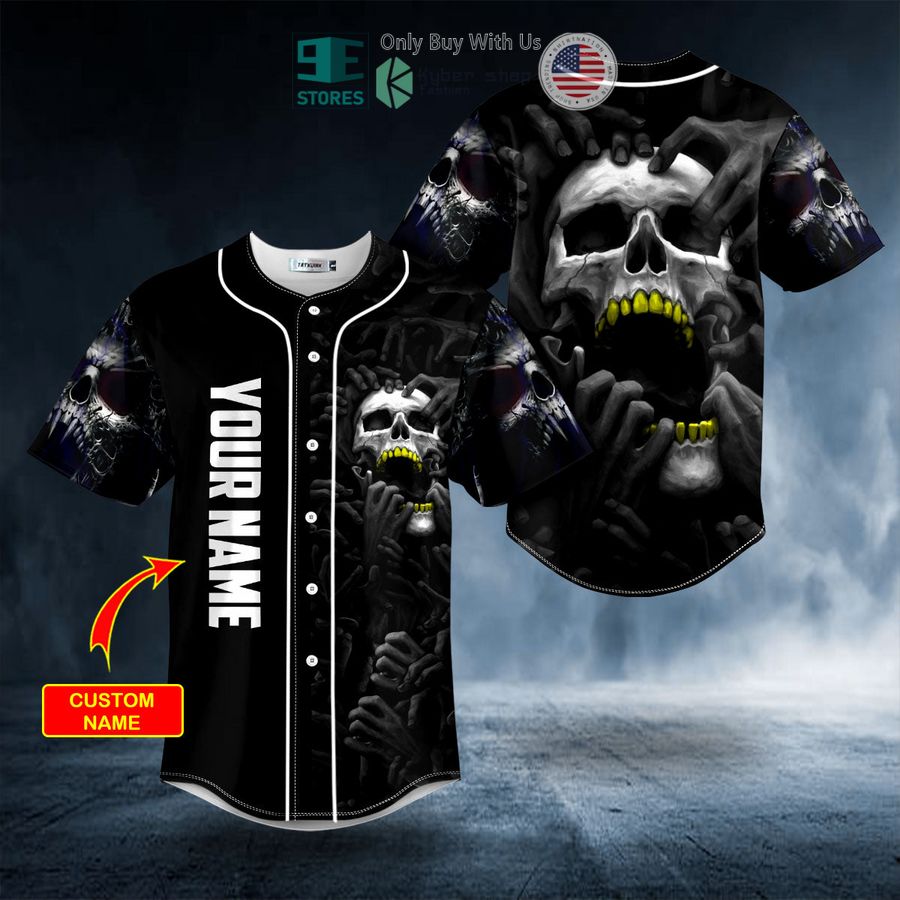 personalized black red dragon king skull custom baseball jersey 1 49540