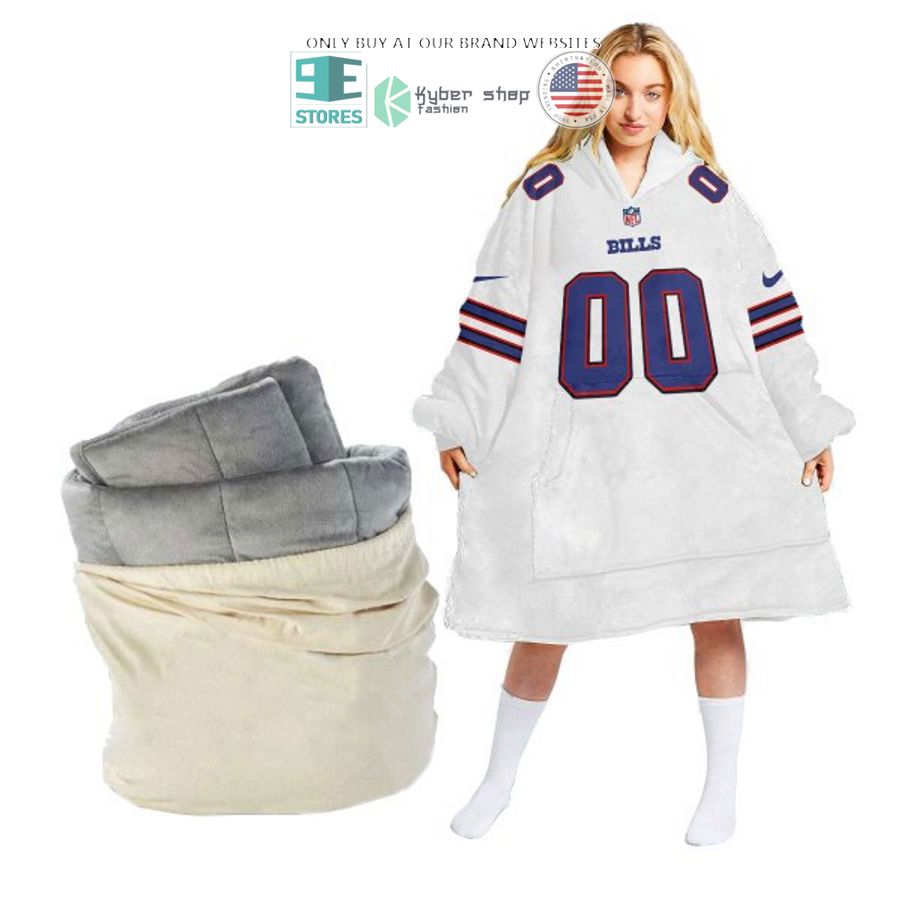 personalized buffalo bills white sherpa hoodie blanket 1 48302