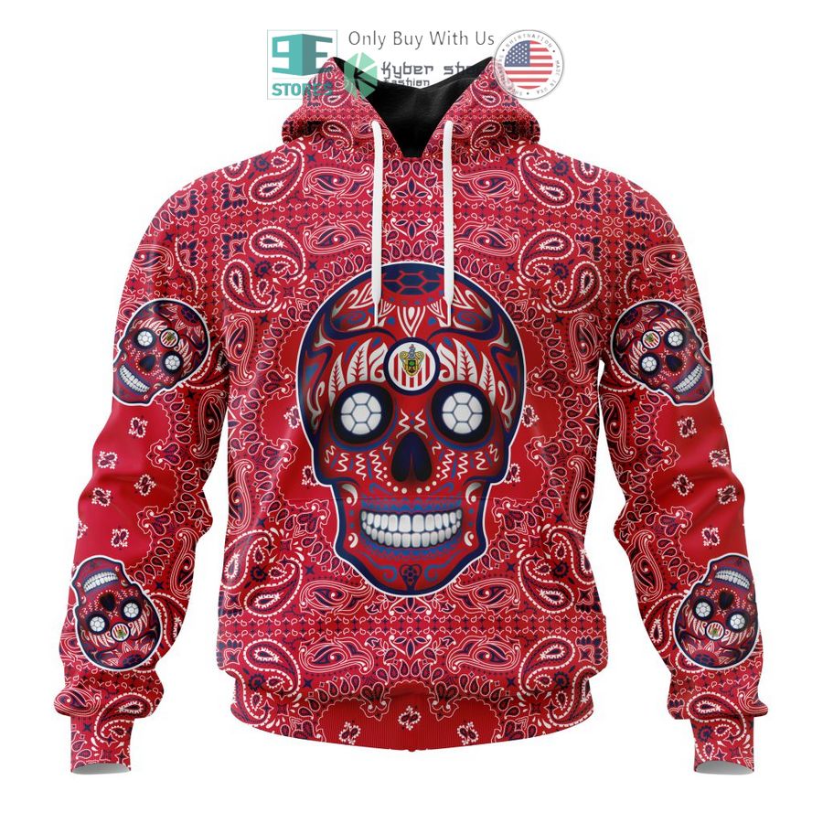 personalized chivas guadalajara sugar skull dia de muertos 3d shirt hoodie 1 88199