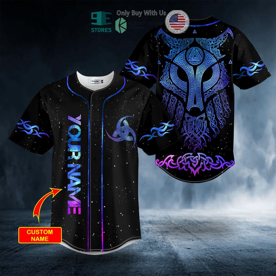 personalized fantasy wolf viking tattoo custom baseball jersey 1 48079