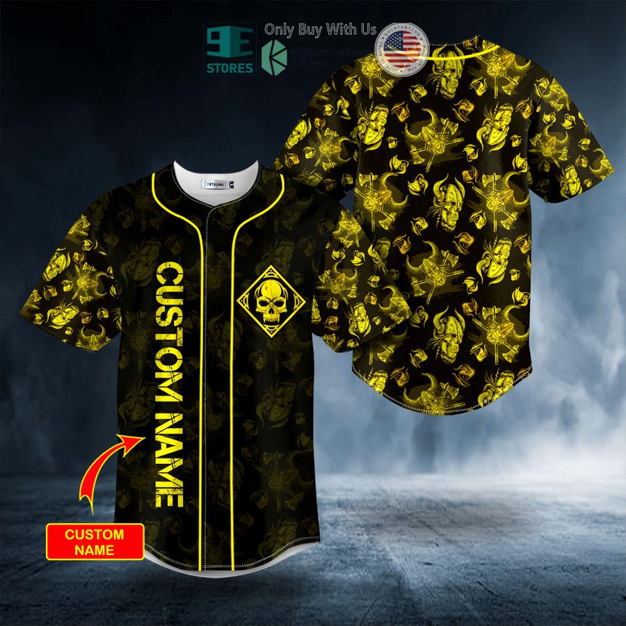 personalized gold samurai skull custom baseball jersey 1 23103