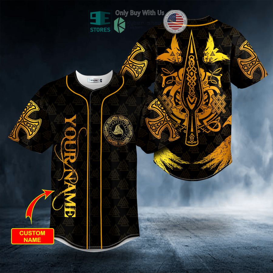 personalized gungnir spear of odin ravens viking tattoo custom baseball jersey 1 87760