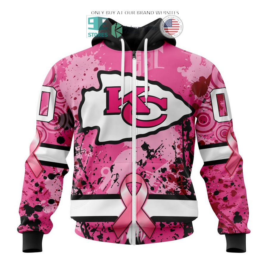 personalized kansas city chiefs breast cancer awareness 3d shirt hoodie 2 43174