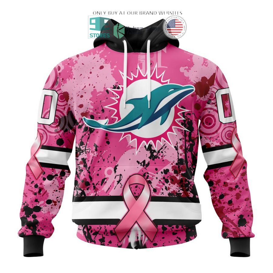 personalized miami dolphins breast cancer awareness 3d shirt hoodie 1 55958