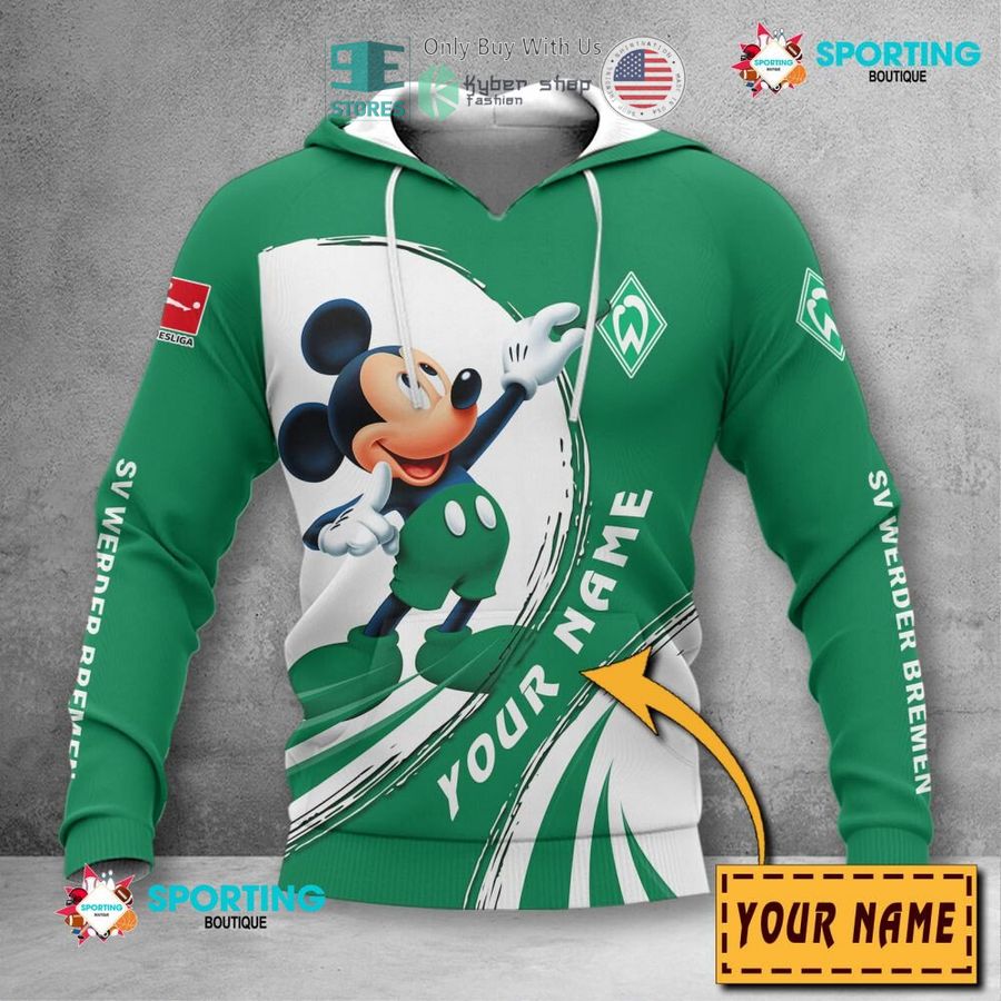 personalized mickey mouse werder bremen 3d shirt hoodie 2 5707