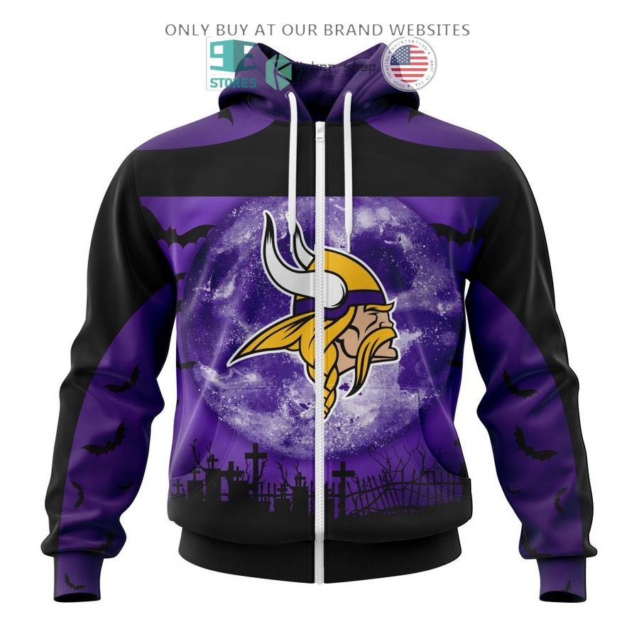 personalized nfl minnesota vikings halloween moon 3d shirt hoodie 2 65589