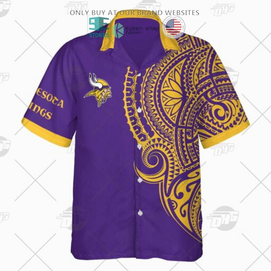 personalized nfl minnesota vikings polynesian tattoo hawaiian shirt 2 69323