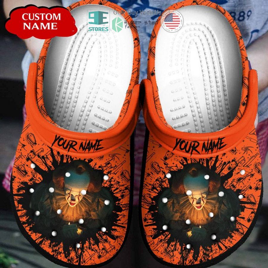 personalized pennywise orange crocs crocband clog 1 10264