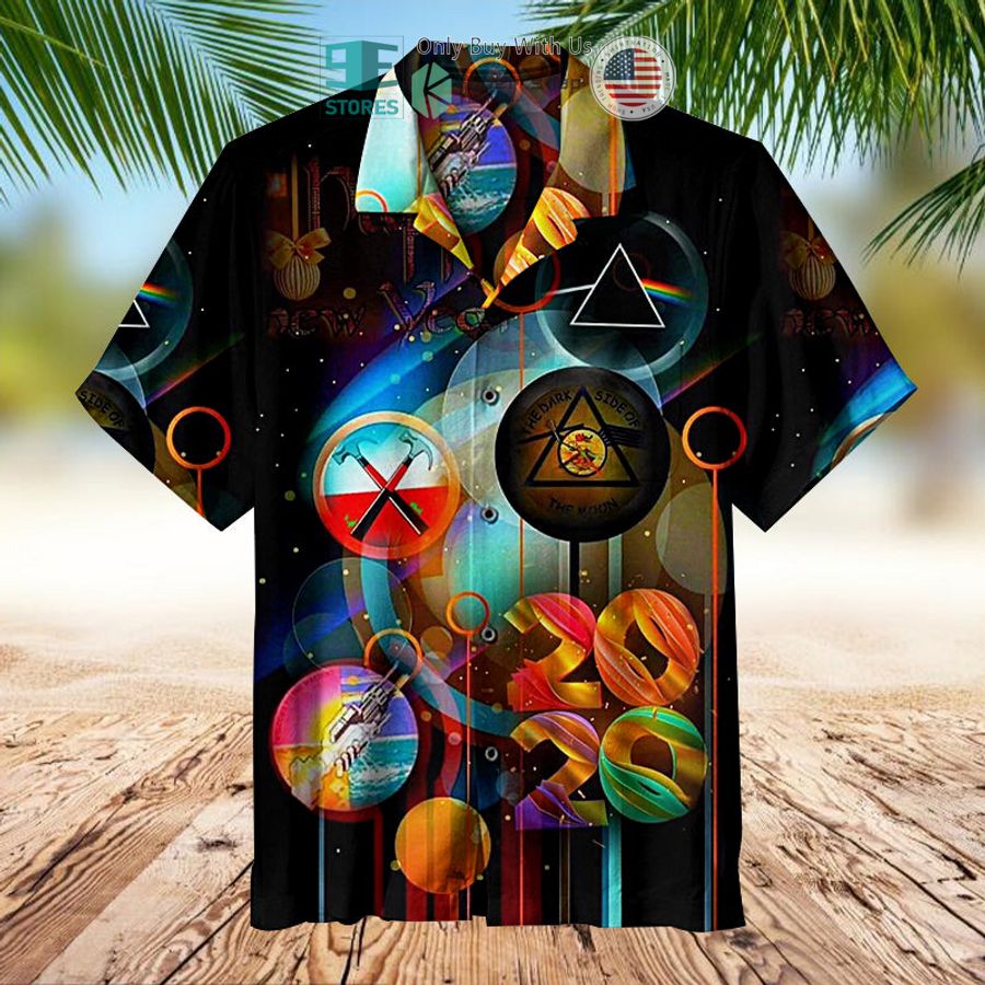 pink floyd collage hawaiian shirt 1 35086