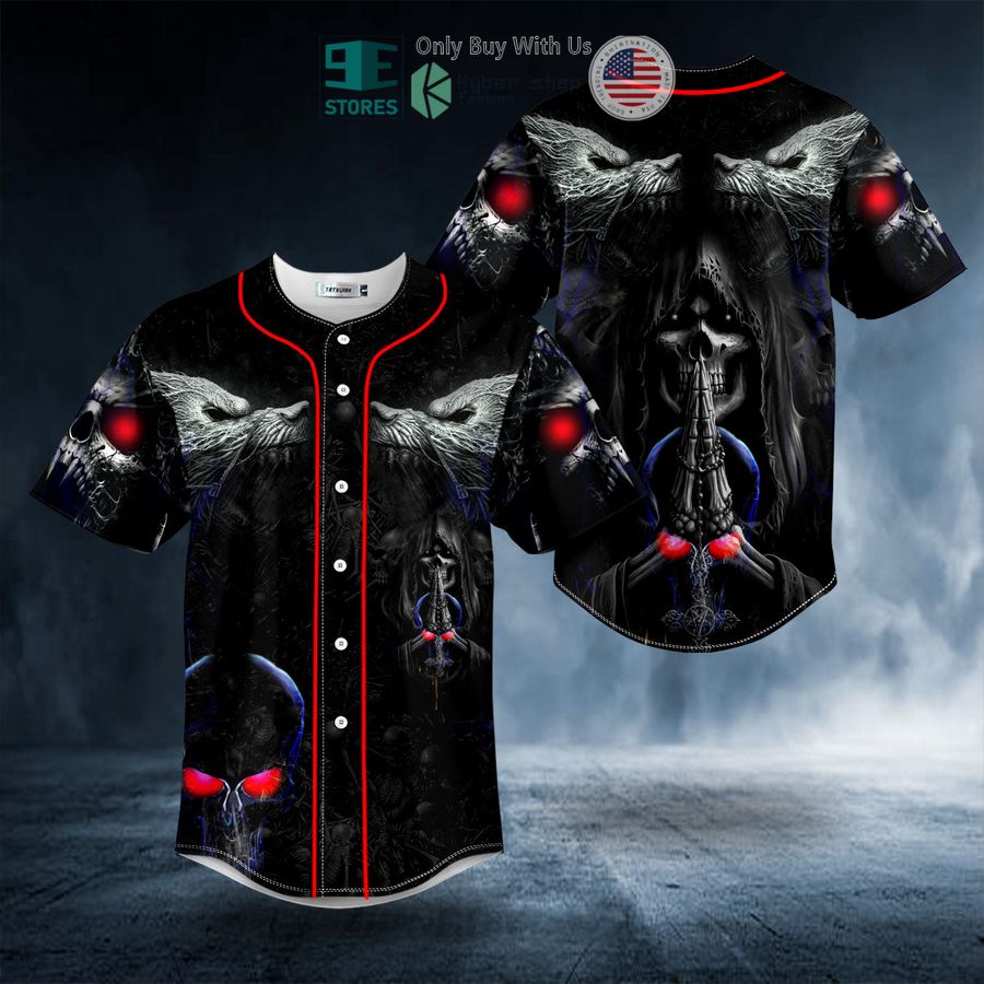 praying the death skull baseball jersey 1 50261