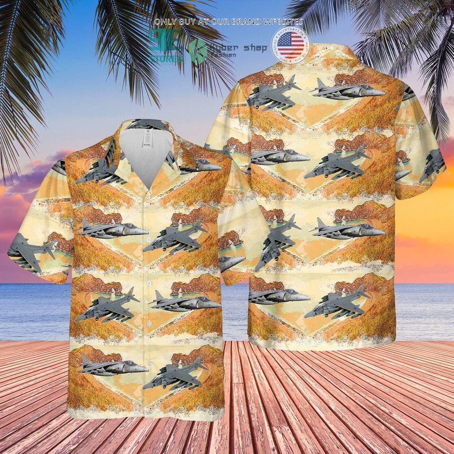 raf british aerospace harrier ii harrier gr7 hawaiian shirt shorts 1 80043